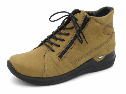 172-41-001 Dames Hoge Schoenen Boot Plat Wolky Why 0660611-940 Geel  (3389)