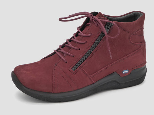 172-35-002 Dames Hoge Schoenen Boot Plat Wolky Why 0660611-553 Middenrood  (3390)