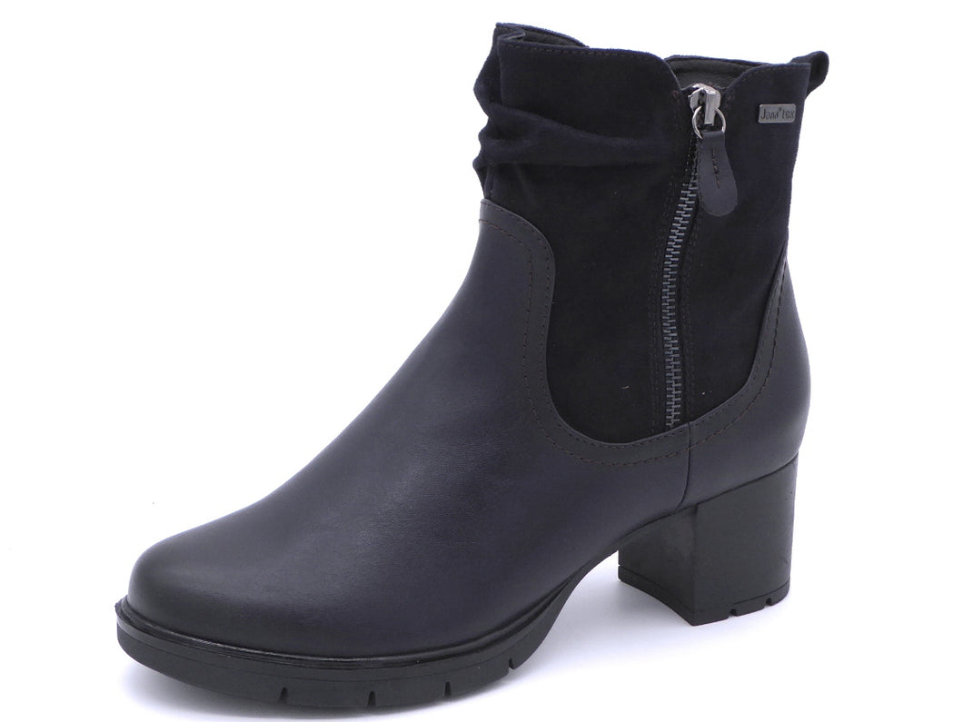 171-79-003 Dames Hoge Schoenen Boot Hak Jana 25362-805 Donkerblauw Wijdte H (2751)