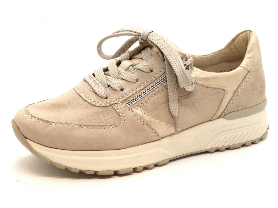 133-15-001 Dames Veterschoenen  Sneaker Rieker N7411-60 Middenbeige  (1271)