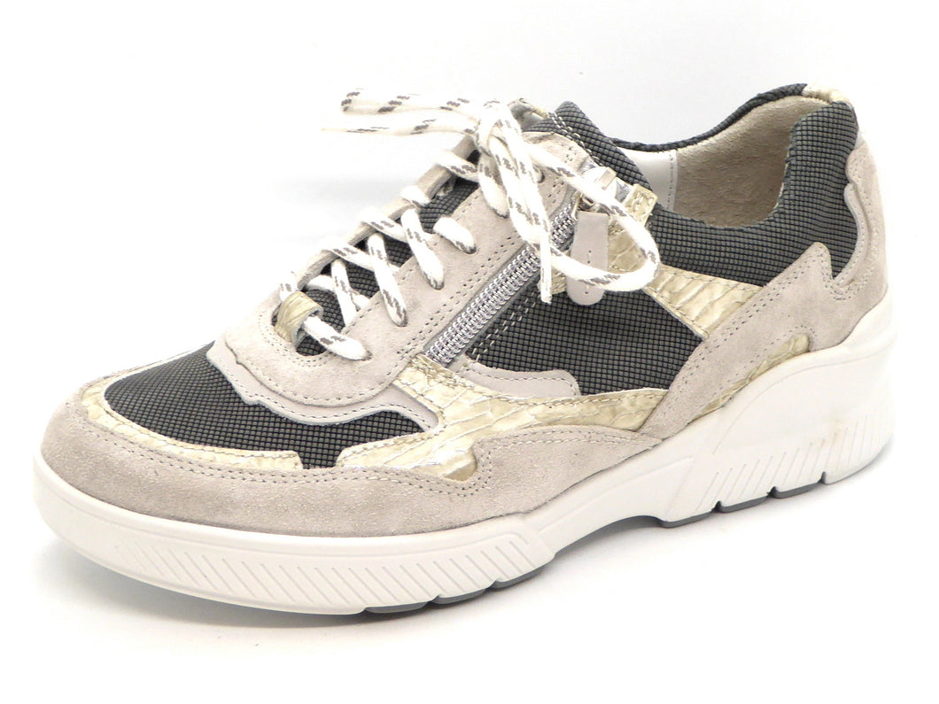 131-13-005 Dames Veterschoenen  Comfort Durea 6252-685-9501 Lichtbeige Wijdte H (502)