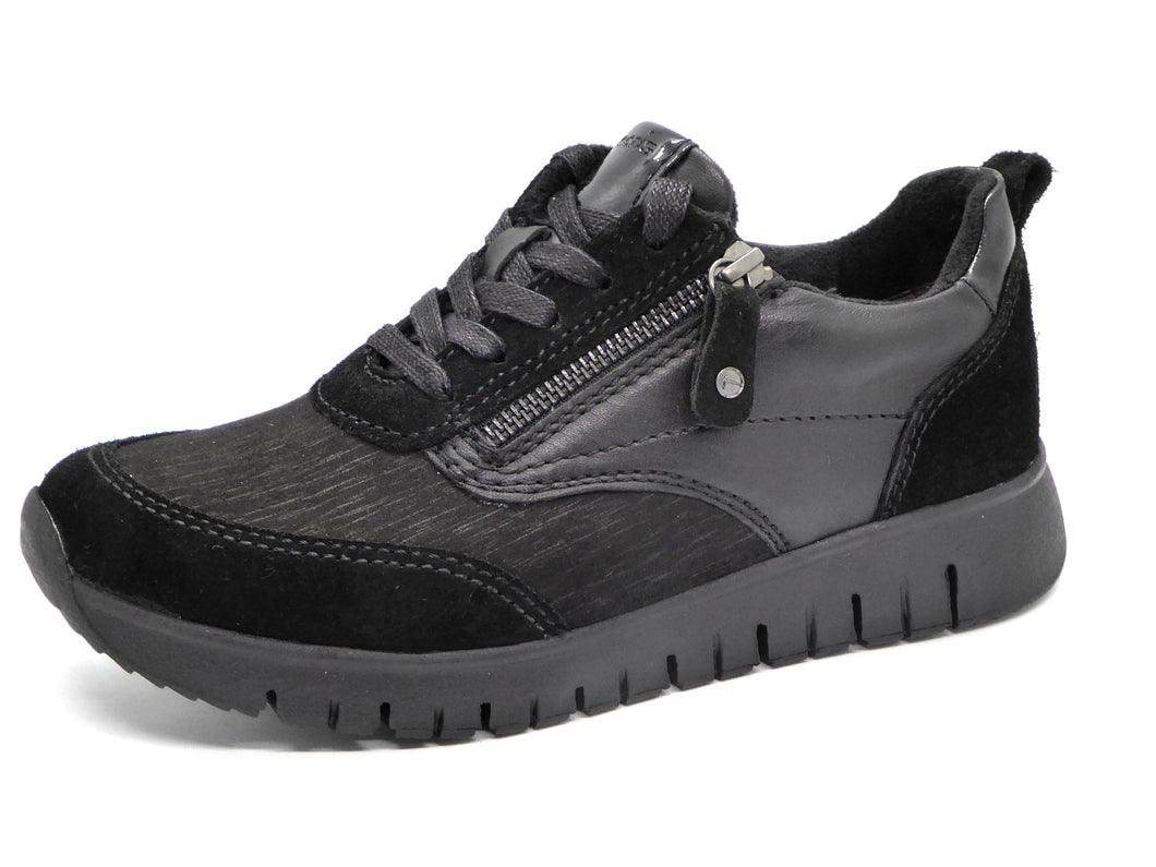 133-99-011 Dames Veterschoenen  Sneaker Tamaris 83705-001 Zwart Wijdte H (1118)