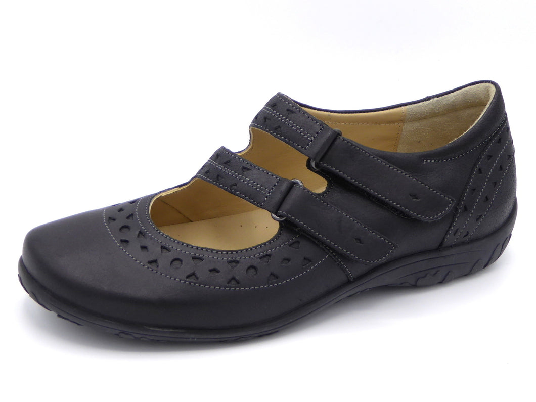 111-99-001 Dames Bandschoenen Comfort Durea 5634-134-5776 Zwart Wijdte G (1674)