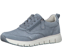 Afbeelding in Gallery-weergave laden, 133-75-002 Dames Veterschoenen  Sneaker Tamaris 83705-833 Middenblauw Wijdte H (739)
