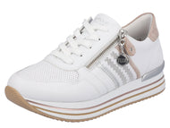 133-01-003 Dames Veterschoenen  Sneaker Remonte D1318-80 Wit Wijdte G (2157)