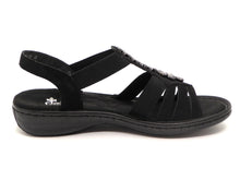 Afbeelding in Gallery-weergave laden, 153-99-012 Dames Sandalen Mode Rieker 60806-00 Zwart  (2486)
