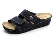 161-79-001 Dames Open Slippers Comfort Marco Tozzi 27512-805 Navy Donkerblauw  (2237)