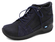 172-79-001 Dames Hoge Schoenen Boot Plat Wolky Why 0660611-800 Donkerblauw  (2280)
