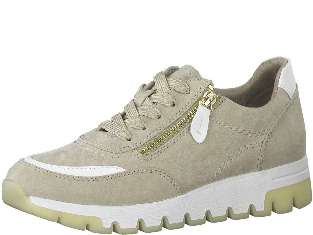 133-15-002 Dames Veterschoenen  Sneaker Jana 23767-400 Middenbeige Wijdte H (1330)